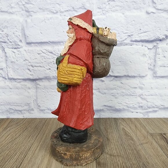 Wood World 1989 VTG 8" Santa Sweden 1850 Christmas Rustic Folk Art Hand Painted - Picture 4 of 10